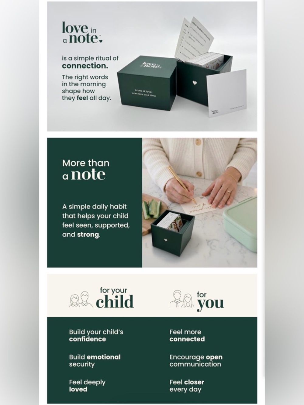 Love In A Note Boxed Notes - Forest Green Gift Set - Picture 8 of 11